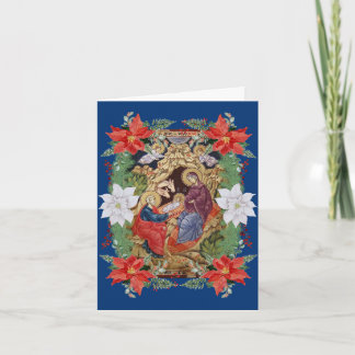 Blue Nativity Card