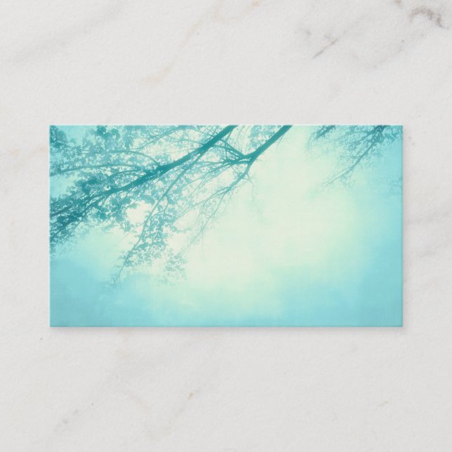blue nature art custom business card template (Front)
