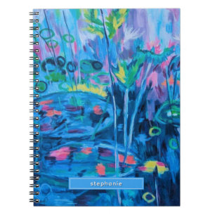 Blue Nature Floral Abstract Notebook