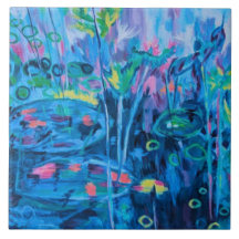 Blue Nature Floral Abstract