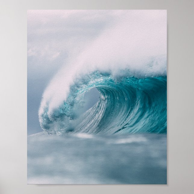 Blue Nature Waves Aesthetic Poster (Front)
