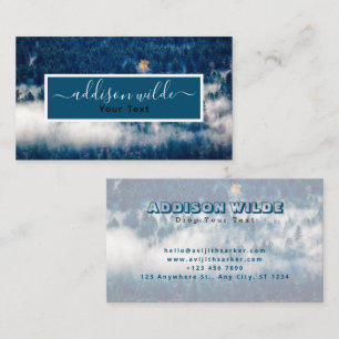 Blue Nature With White Cloud Modern Personalised  Business Card
