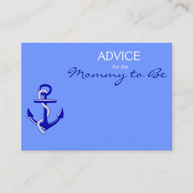 Blue Nautical Advice for the Mummy to Be Cards (Front)