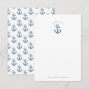 Blue Nautical Anchor Baby Shower Thank You