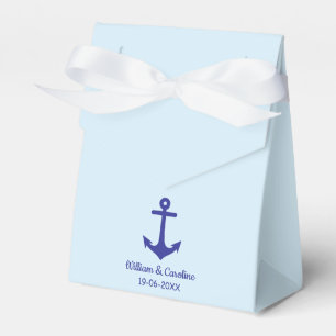Blue Nautical Anchor Beach Destination Wedding Favour Box