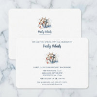 Blue Nautical Anchor Birthday Details QR Code