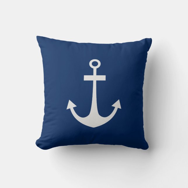Blue Nautical Anchor Cushion (Front)