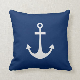 Blue Nautical Anchor Cushion
