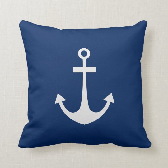 Blue Nautical Anchor Cushion Zazzle.co.uk