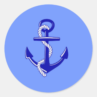 Blue Nautical Anchor Envelope Sticker