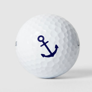 Blue Nautical Anchor Golf Balls
