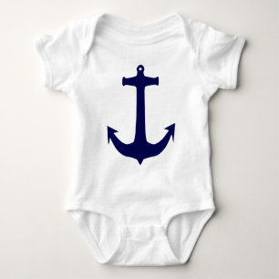 Blue Nautical anchor pattern Baby Bodysuit