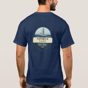 Blue Nautical Anchor sailing club boat marina Name T-Shirt