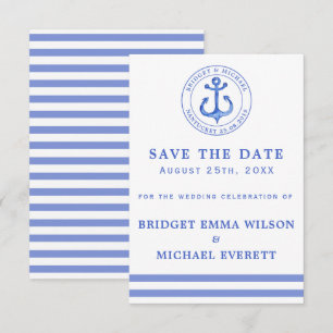Blue Nautical Anchor   Save the Date Wedding
