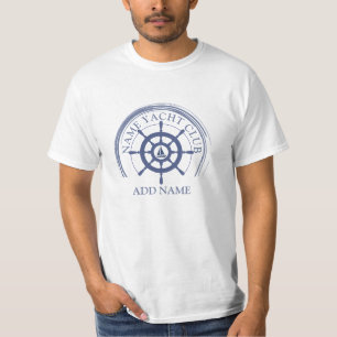 Blue Nautical Anchor yacht club boat marina name T-Shirt