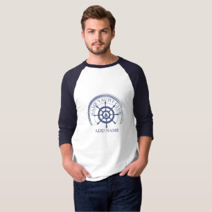 Blue Nautical Anchor yacht club boat marina name T-Shirt