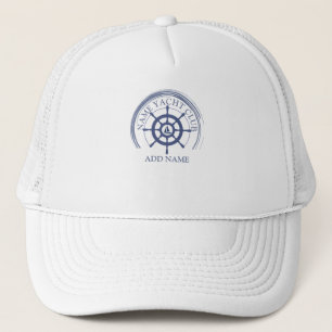 Blue Nautical Anchor yacht club boat marina Name  Trucker Hat