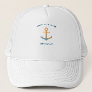 Blue Nautical Anchor yacht club boat marina  Trucker Hat