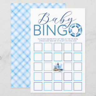Blue Nautical Baby Bingo 