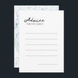 Blue Nautical Destination Wedding Advice Card<br><div class="desc">This Blue Nautical Destination Wedding Advice Card design pairs sleek and classic white with striking dark royal blue watercolor ocean waves as a gorgeous backdrop for sophisticated minimalist typography and boho script details. Perfect for a modern luxury nautical aesthetic, with a unique moody navy beach style. This beautifully curated collection...</div>
