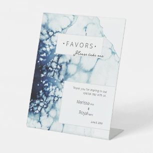 Blue Nautical Destination Wedding Favours Pedestal Sign