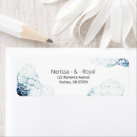 Blue Nautical Destination Wedding Return Address