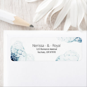 Blue Nautical Destination Wedding Return Address