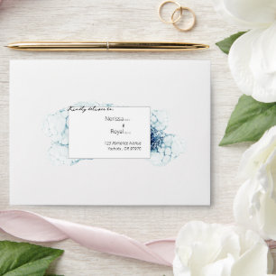 Blue Nautical Destination Wedding Self-Addressed Envelope