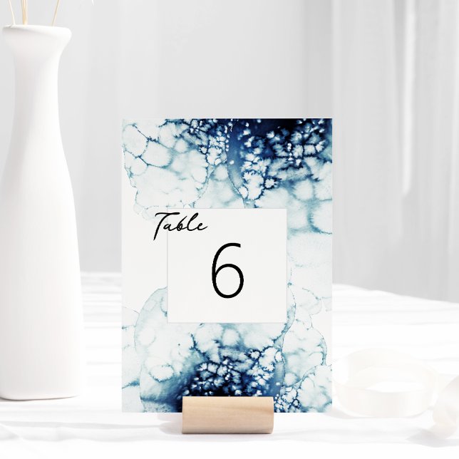 Blue Nautical Destination Wedding  Table Number (Creator Uploaded)