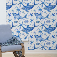 Blue Nautical Fish Starfish