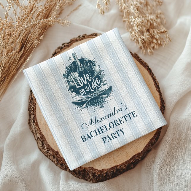 Blue Nautical Lake Bachelorette Party Napkin (Creator Uploaded)