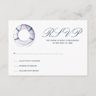 Blue Nautical Life Ring Response Card