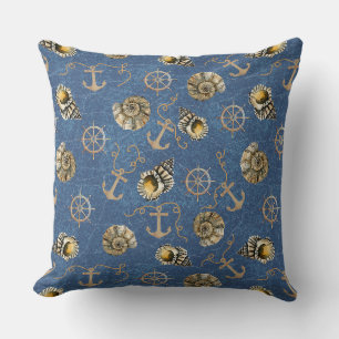 blue nautical pattern cushion