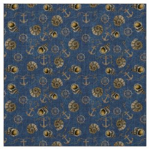 blue nautical pattern fabric