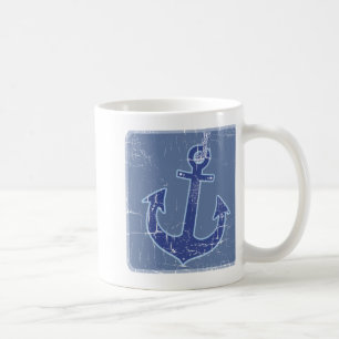 blue nautical sailor anchor coffee mug