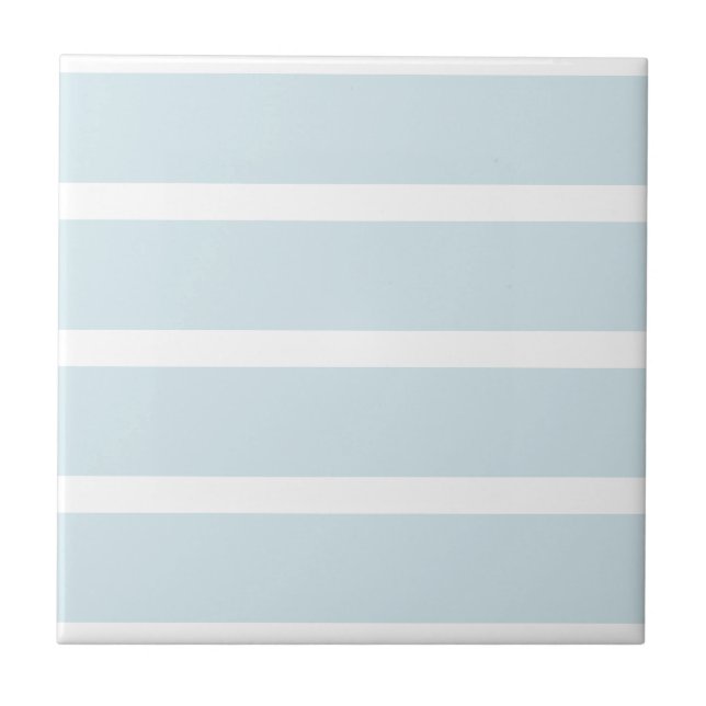 Blue nautical stripes ceramic tile (Front)