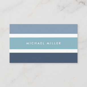 Blue nautical stripes modern smart masculine business card