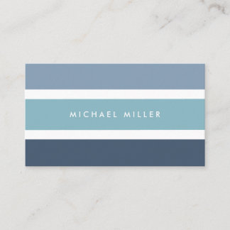 Blue nautical stripes modern smart masculine business card