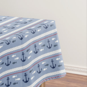 Blue Nautical Summer Tablecloth