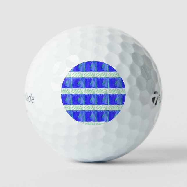 Blue Nautical Theme Golf Balls (Front)