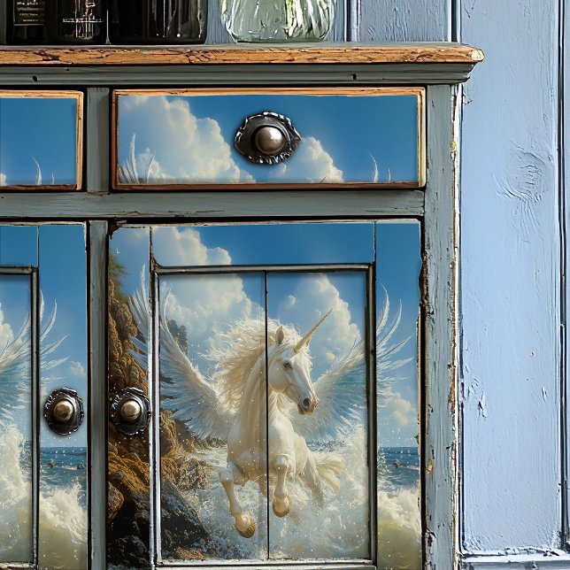 Blue Nautical Unicorn Mythical Fantasy Pegasus Tissue Paper (Creator Uploaded)