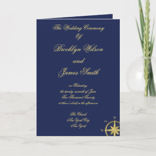 Blue Nautical Wedding Ceremony Programs Programme