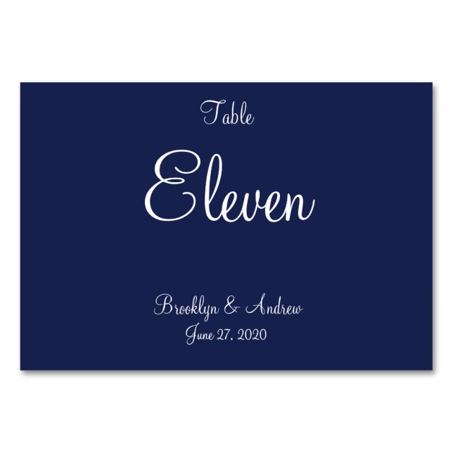 Blue Nautical Wedding Place Cards Table Cards (Front)