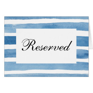 Blue nautical wedding reserved sign watercolor