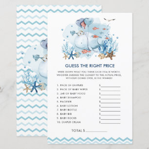 Blue Nautical Whale Baby Guess the Right Price
