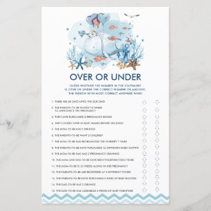 Blue Nautical Whale Over or Under Game