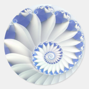 Blue Nautilus Classic Round Sticker