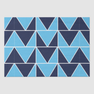Blue Navy Blue Geometric Triangle Tissue Paper