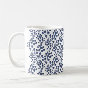 Blue Navy Botanical Coffee Mug