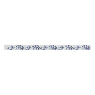 Blue Navy Botanical Grosgrain Ribbon
